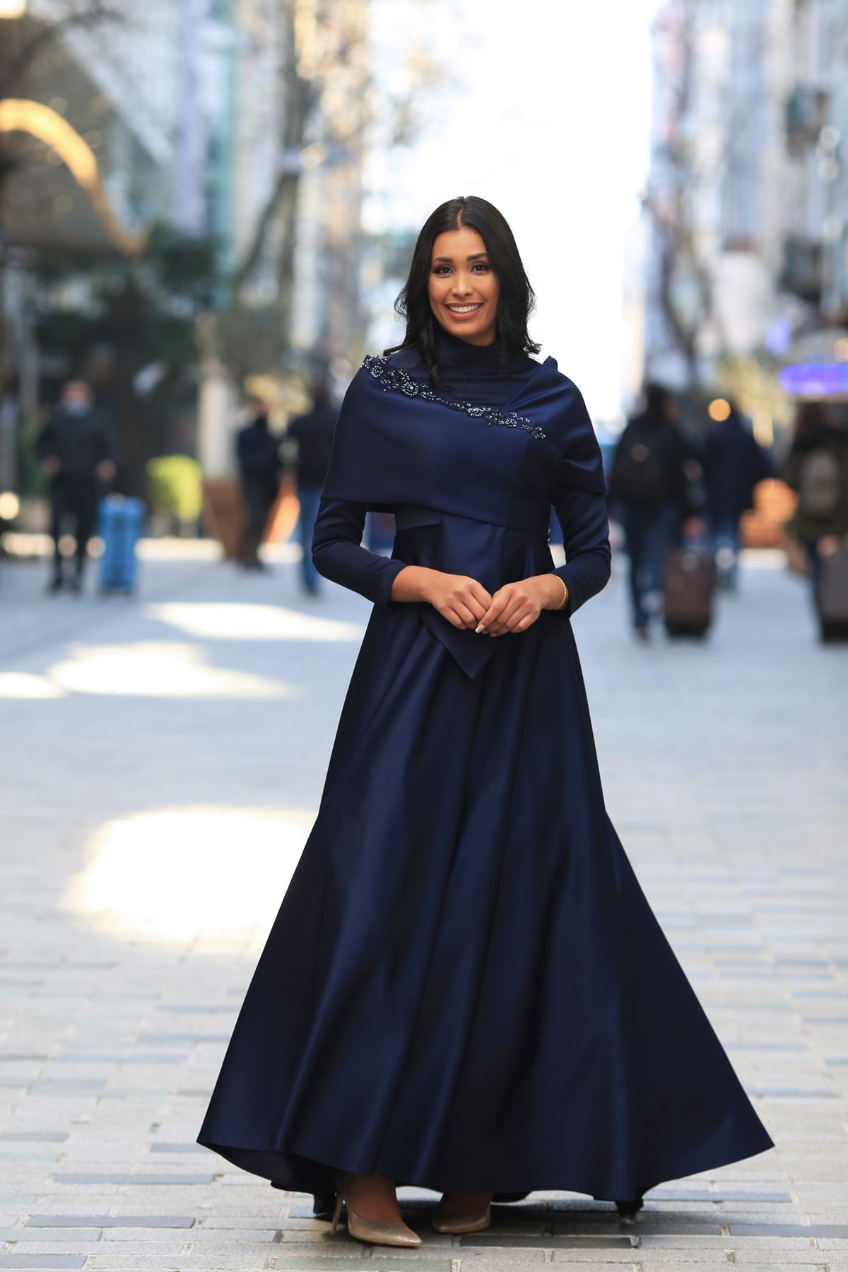 Amra Evening Dress- Navy Blue