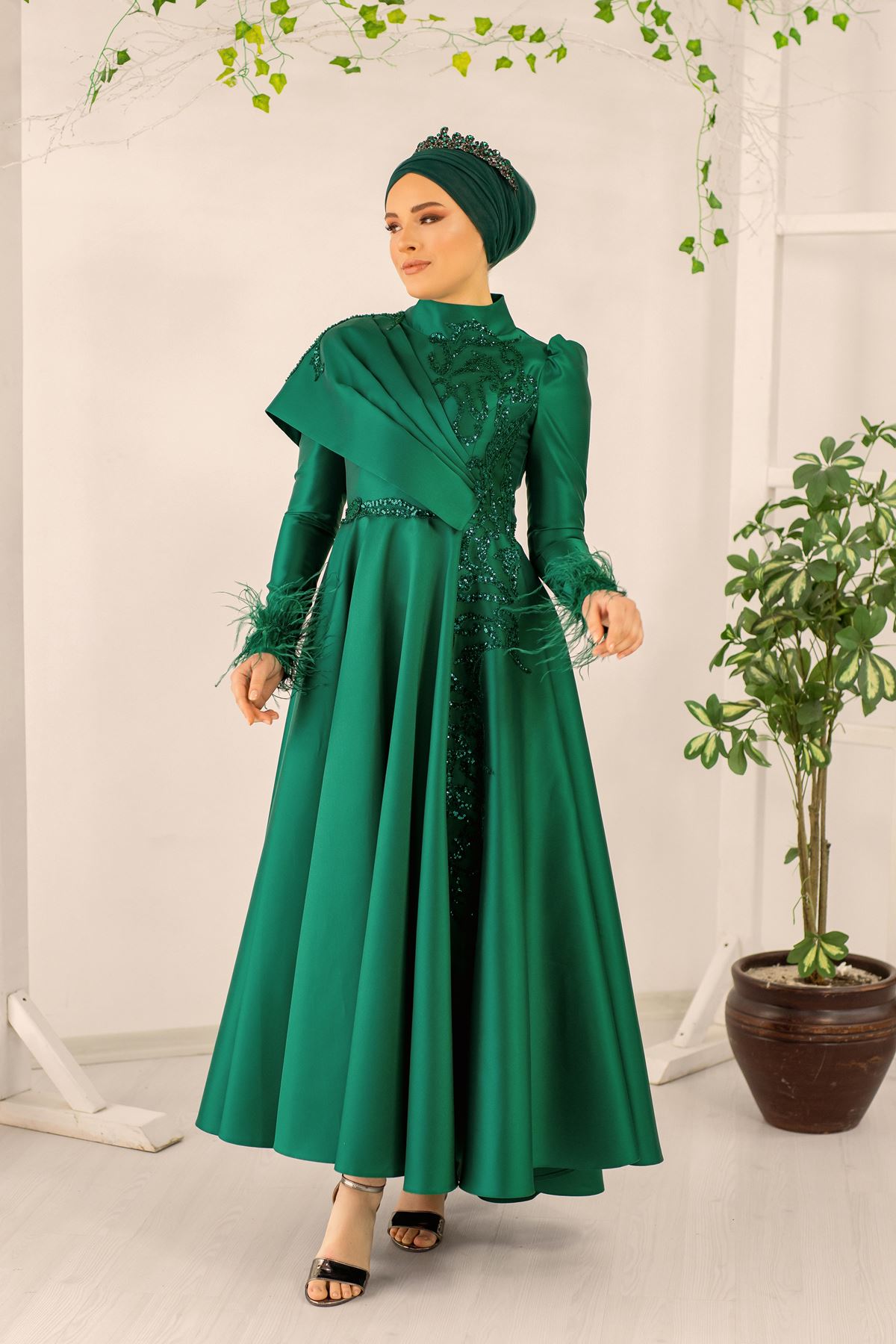 Beatris Evening Dress Emerald Green