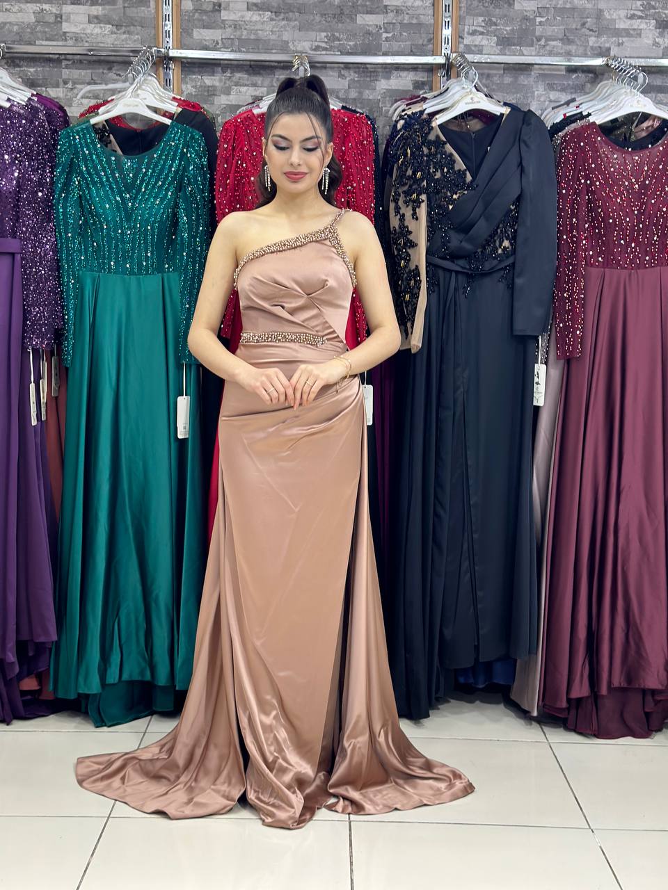 Birsu Evening Dress Rose Gold