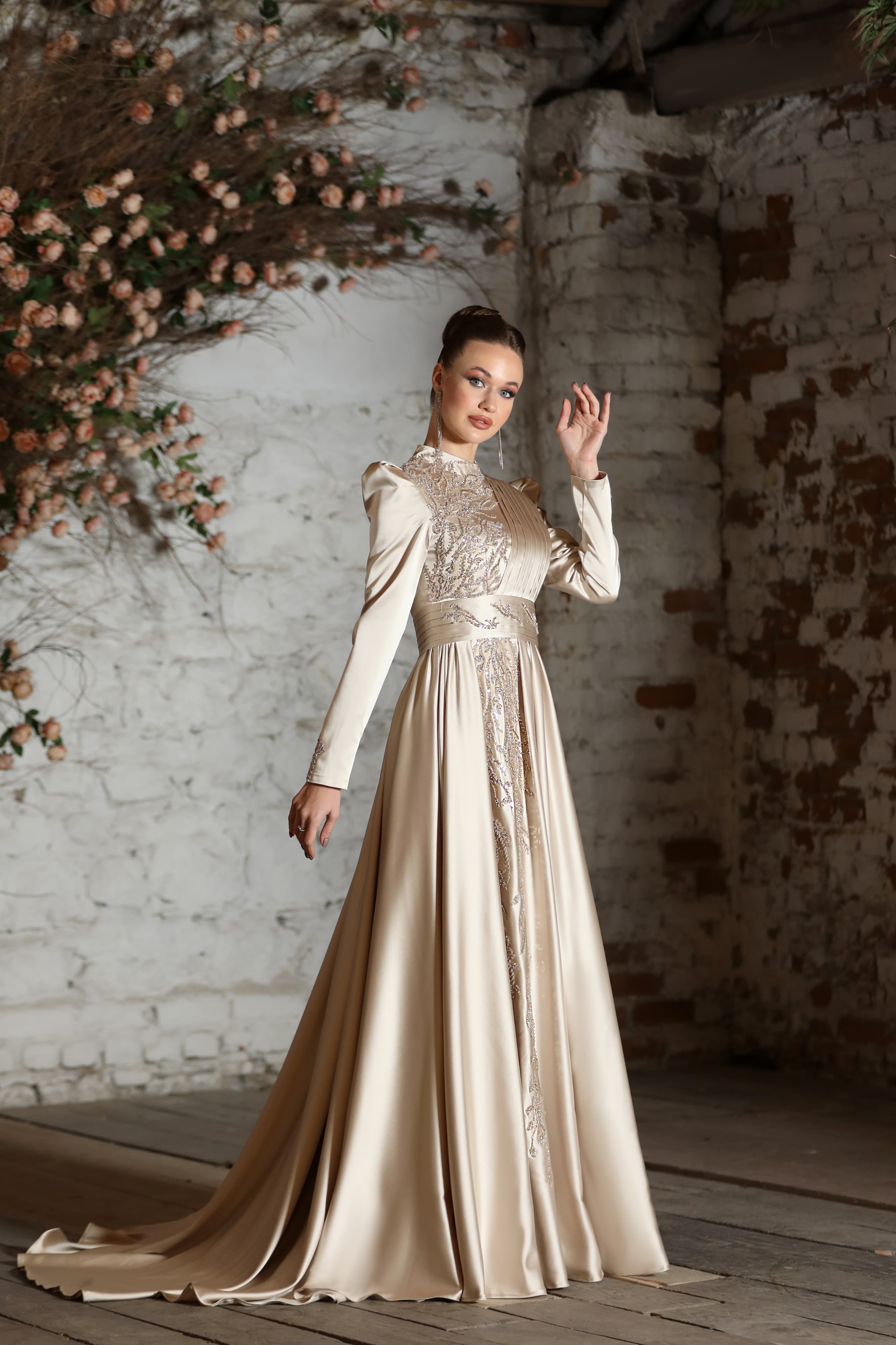 Bahar Evening Dress - Cream