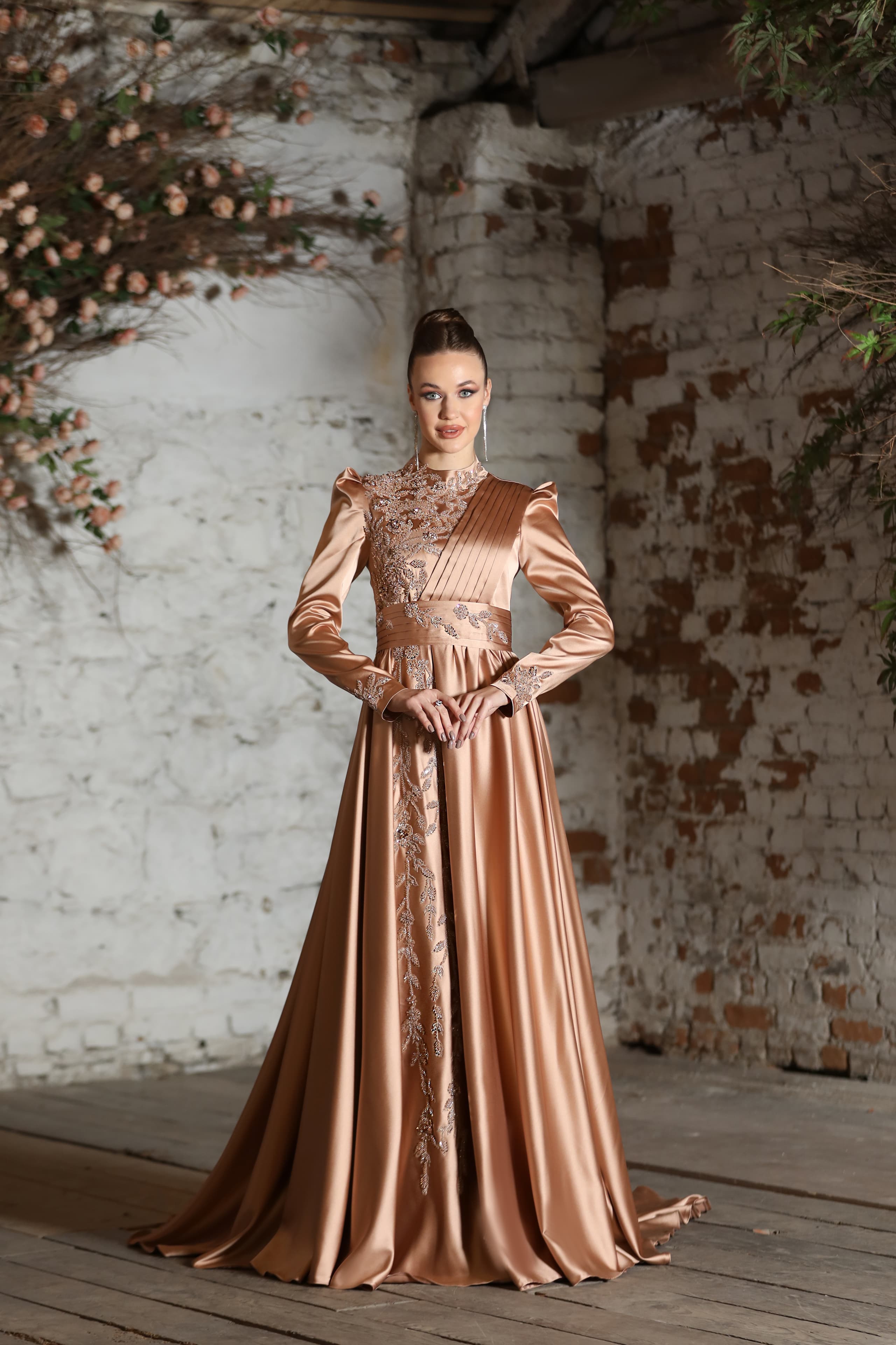 Bahar Evening Dress - Caramel