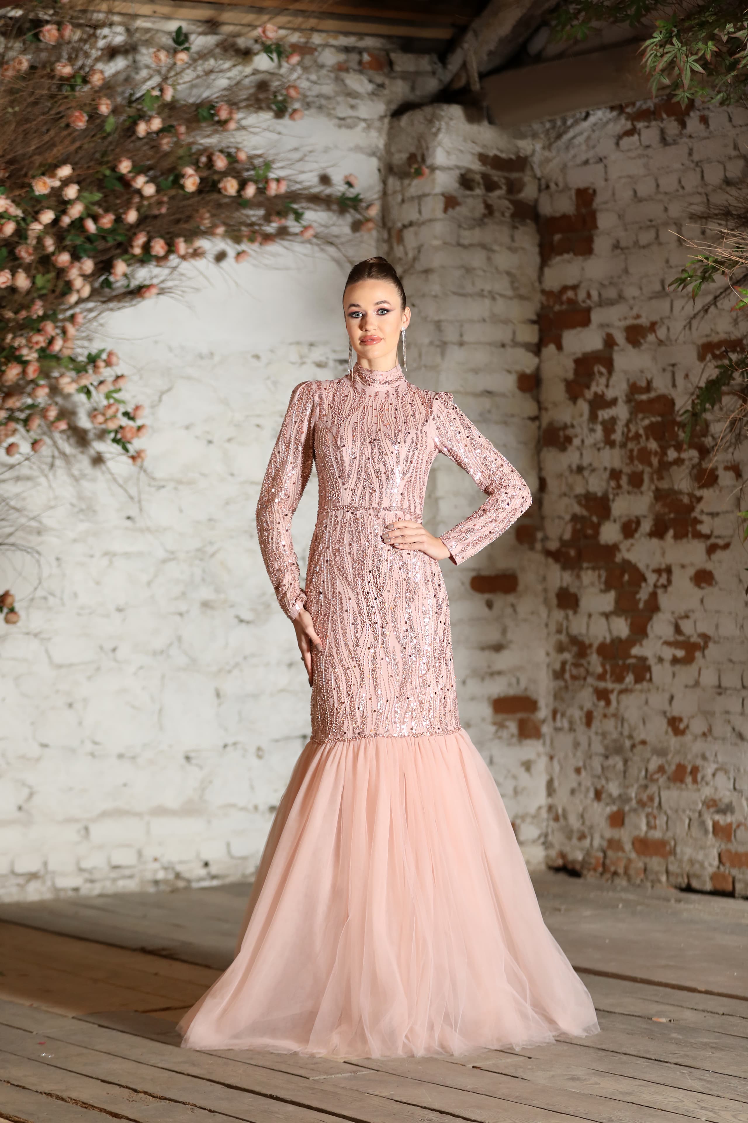 Belis Evening Dress - Powder