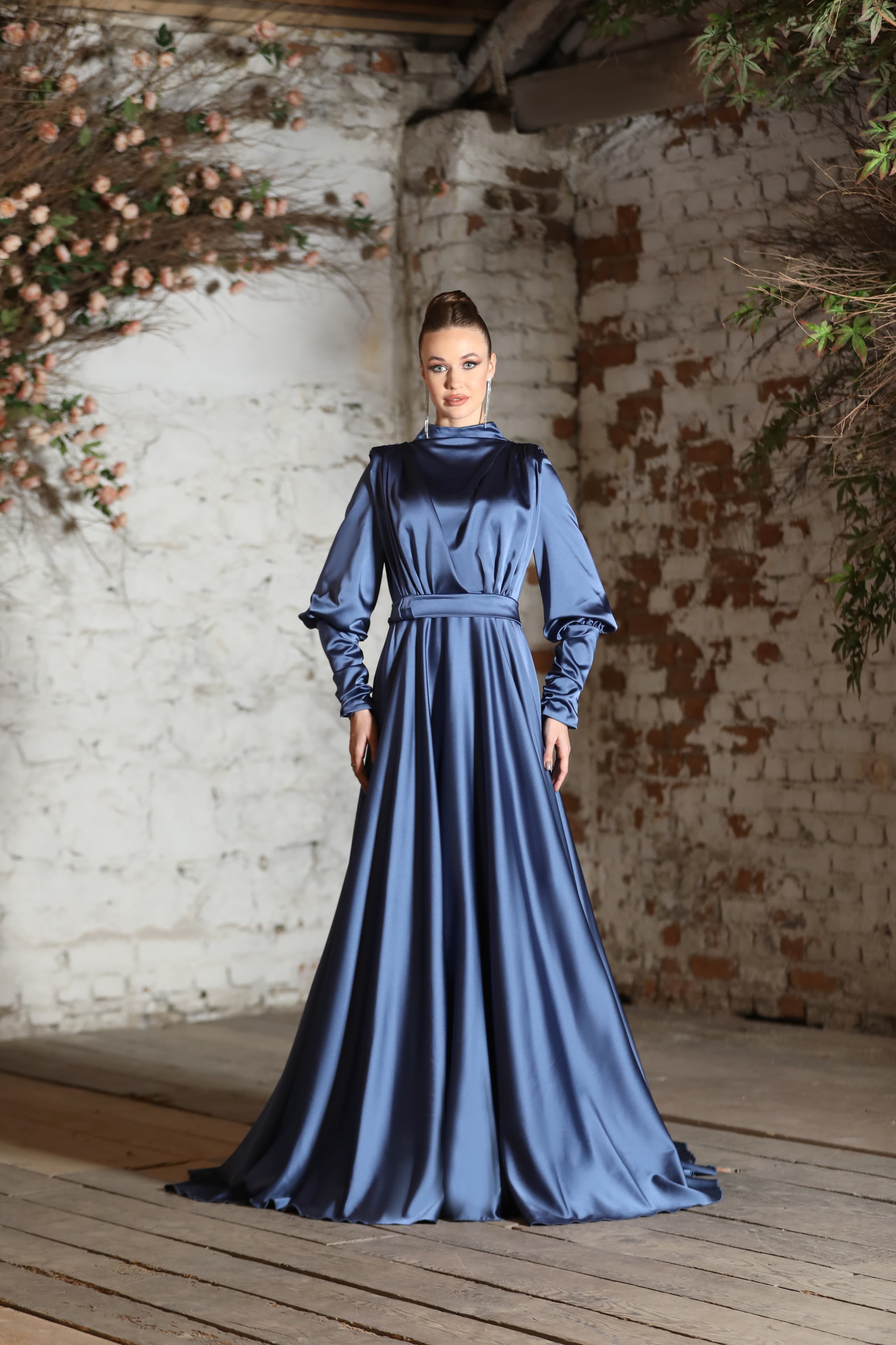 Mısra Evening Dress - Indigo