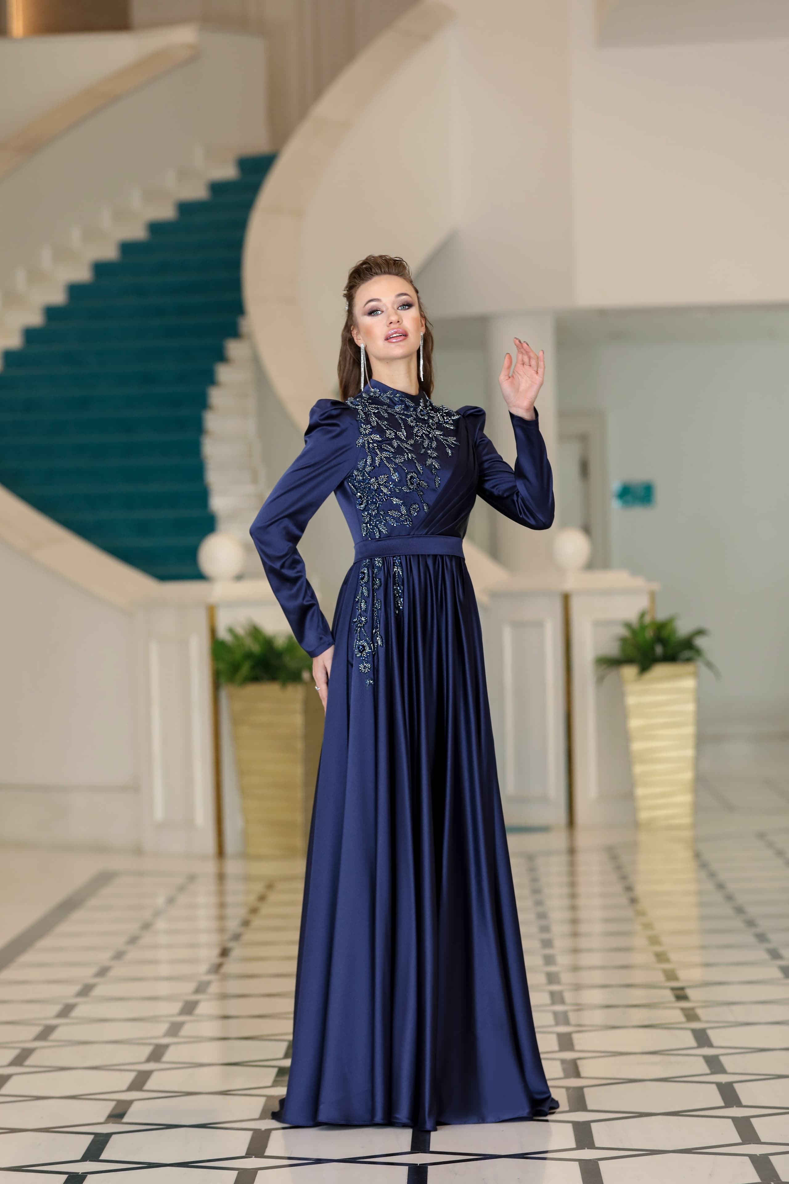 Ezgi Evening Dress - Dark Blue