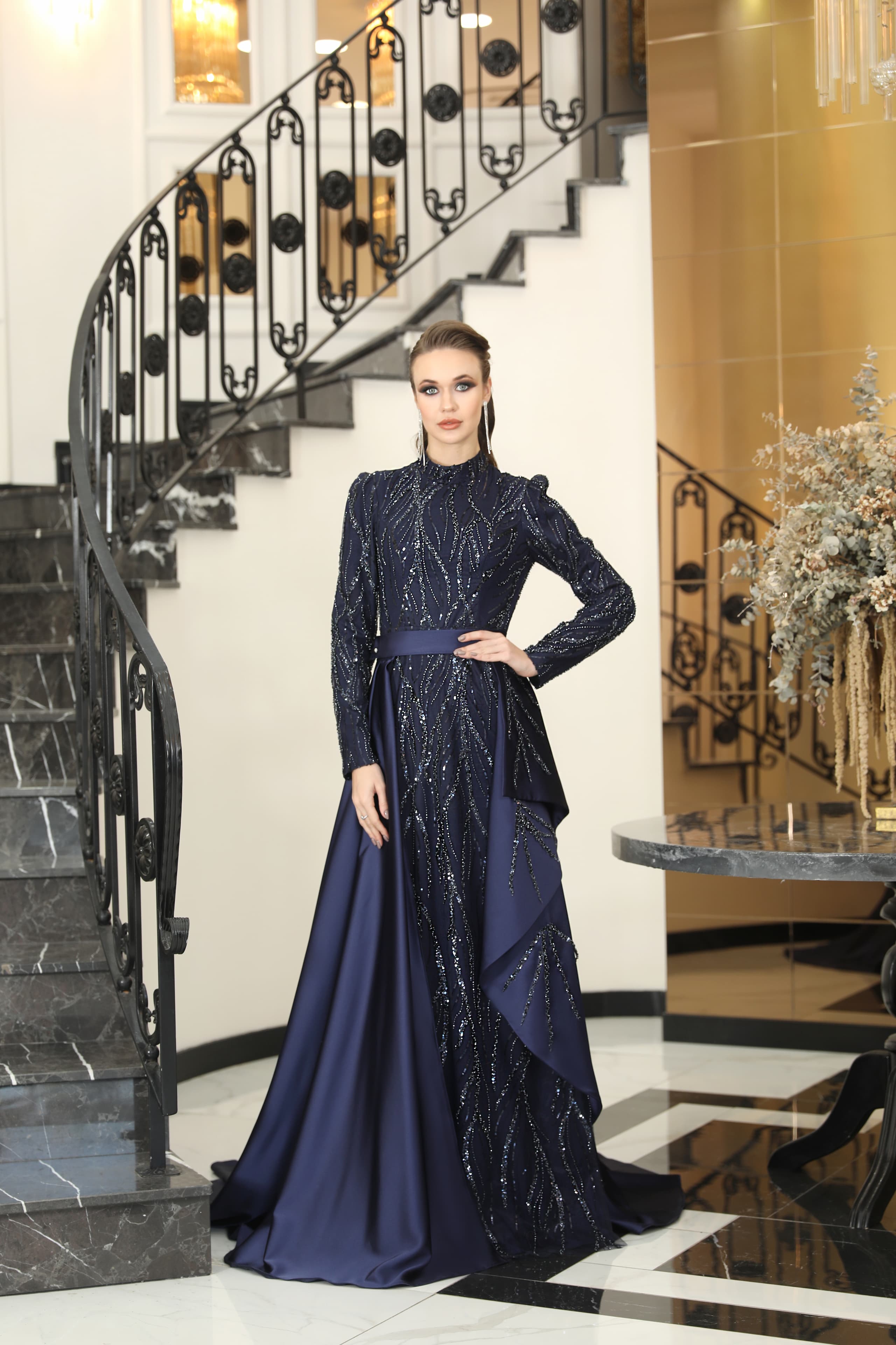 Sahra Evening Dress - Dark Blue