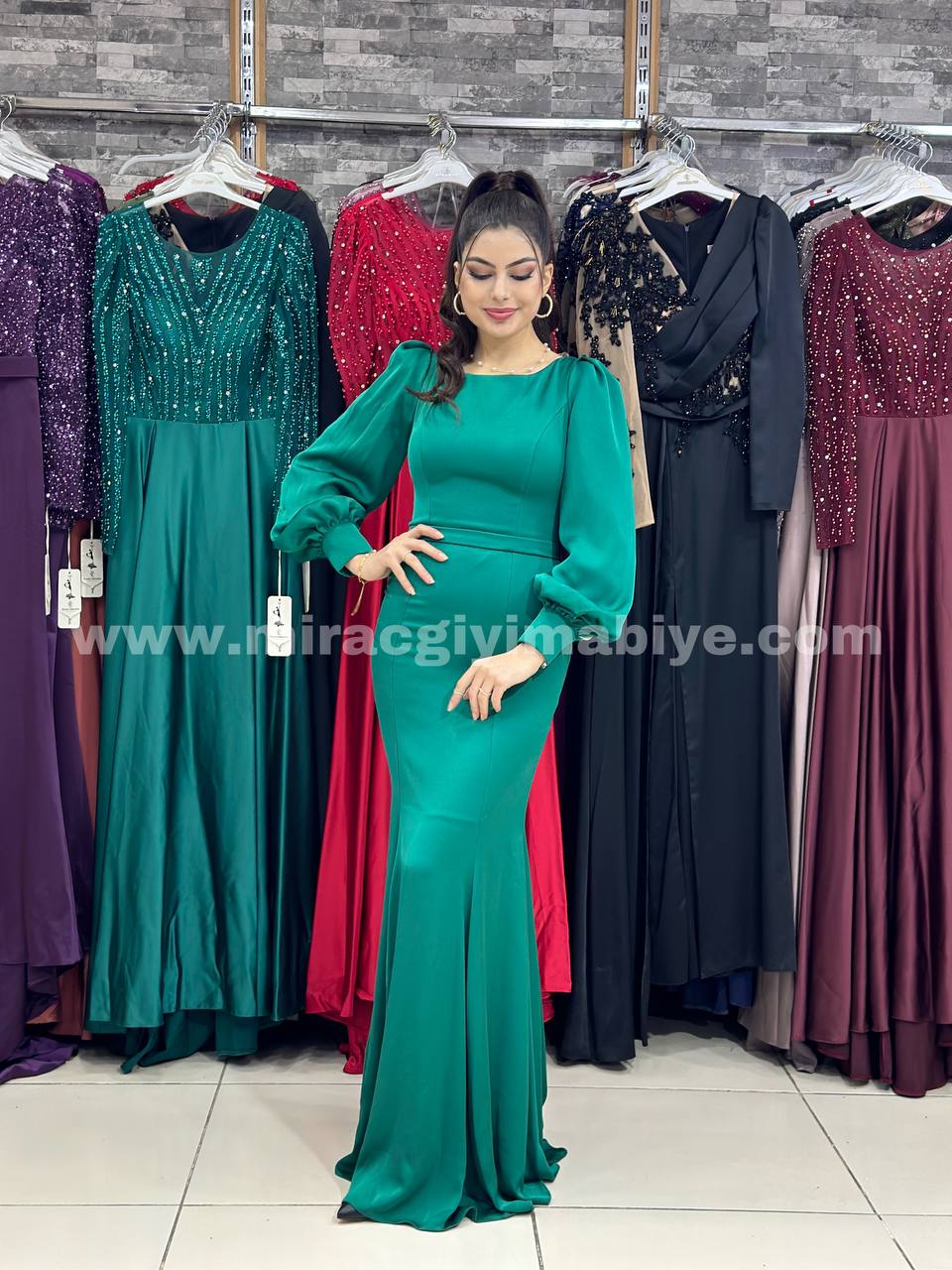 Tuana Evening Dress Emerald Green